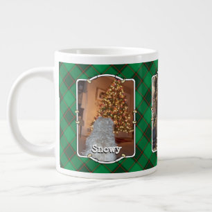 Custom Christmas 3 Foto Rahmen rot & grün Kariert Jumbo-Tasse