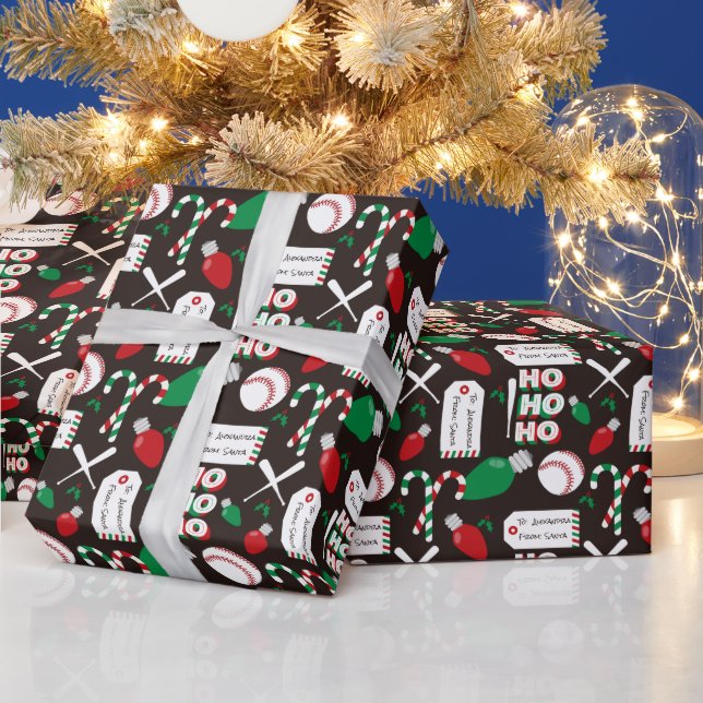 Custom Christmas Baseball Wrapping Paper Geschenkpapier (Feiertage)