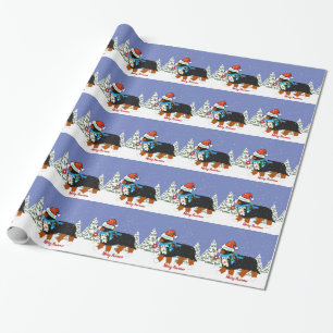 Custom Christmas Bernese Mountain Naughty Dog Geschenkpapier