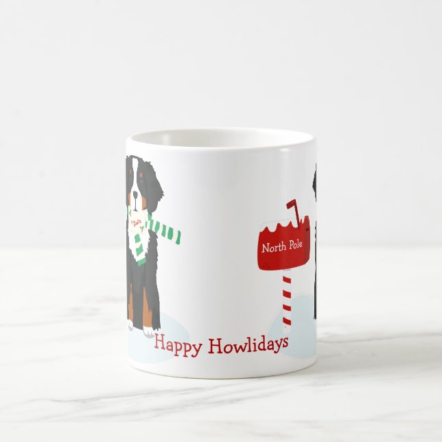 Custom Christmas Bernese Mt Dog Letter to Santa Kaffeetasse (Mittel)
