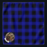 Custom Christmas Blue und Black Kariert Foto Frame Halstuch<br><div class="desc">Spaß Weihnachten Weihnachten Foto Rahmen Vorlage mit einem blauen und schwarzen karierten Muster Hintergrund. Copyright © Angi Laframboise.</div>
