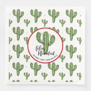 Custom Christmas Cactus Napkins Serviette