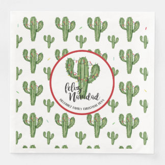 Custom Christmas Cactus Napkins Serviette