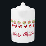 Custom Christmas Candy Cane<br><div class="desc">Zuhause & Wohnen > Küche & Dining > Trinkbehälter > Teekanne</div>