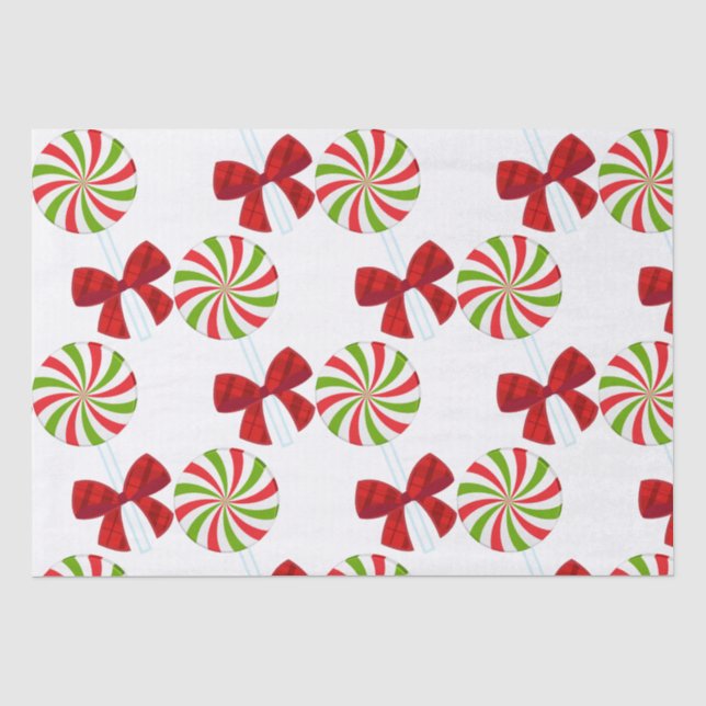 Custom Christmas Candy und Matching Teddy Bär Seidenpapier (Vorderseite)