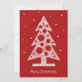 Custom Christmas Card mit Abstrakter Line Art Tree Feiertagskarte