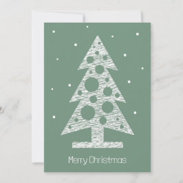 Custom Christmas Card mit Abstrakter Line Art Tree Feiertagskarte