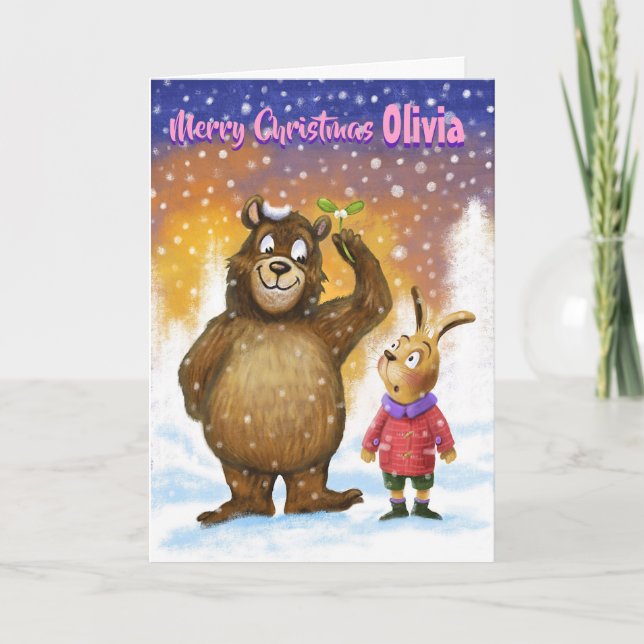Custom Christmas card "With Liebe at Christmas" Karte (Vorderseite)