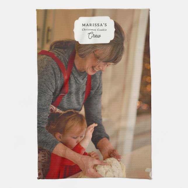 Custom Christmas Cookie Baking Crew Personalized Geschirrtuch (Vertikal)