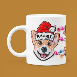 Custom Christmas Corgi Head Weihnachtsmannmütze Do Kaffeetasse