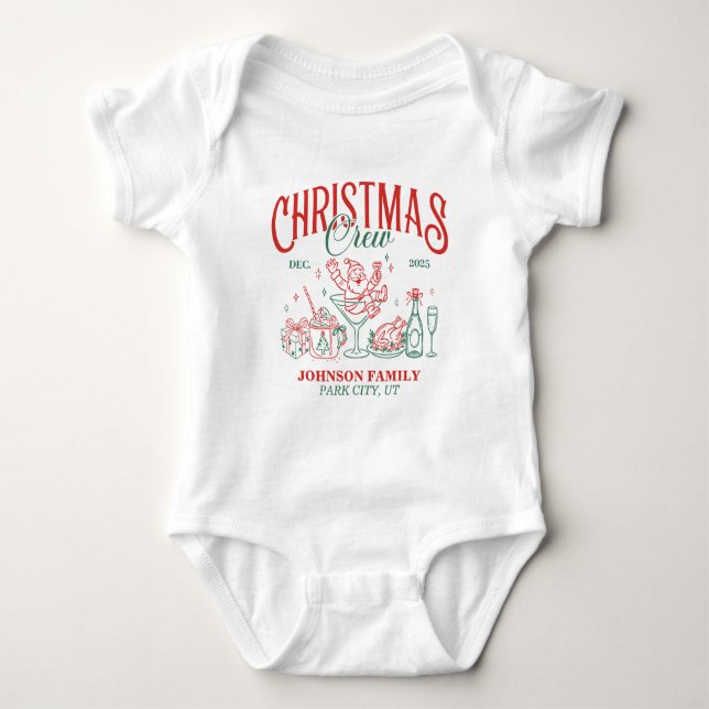 Custom Christmas Crew Matching Family Group Baby Strampler (Vorderseite)
