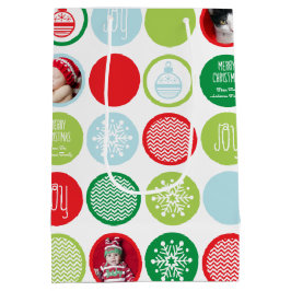 Custom Christmas Foto Dots Mittlere Geschenktüte