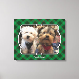 Custom Christmas Foto Rahmen rot & grün Kariert Leinwanddruck