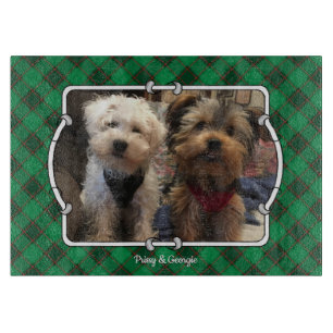 Custom Christmas Foto Rahmen rot & grün Kariert Schneidebrett