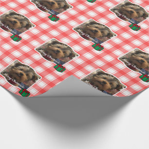 Custom Christmas Foto Red & White Country Kariert Geschenkpapier