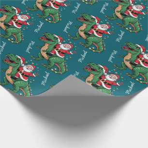 Custom Christmas Funny Weihnachten Auf einem Dinos Geschenkpapier