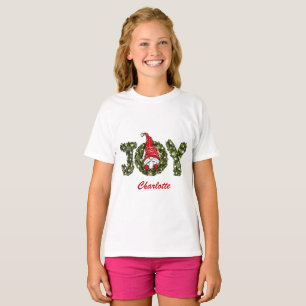 Custom Christmas Gnome Joy Red Green White T - Shi T-Shirt