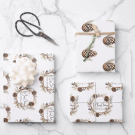 Custom Christmas Greetings Geschenkpapier Set