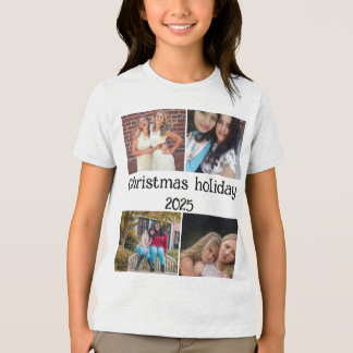 CUSTOM  CHRISTMAS HOLIDAY 4 PHOTO COLLAGE Tri-Blend SHIRT