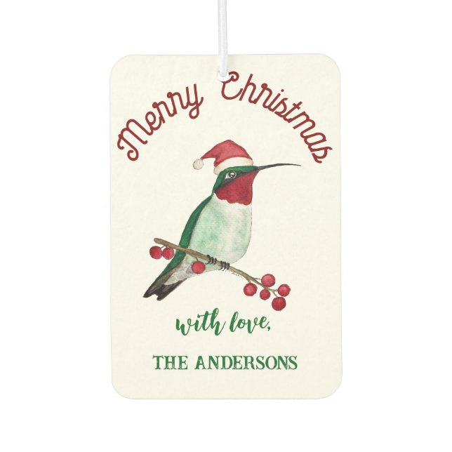 Custom Christmas Hummingbird Autolufterfrischer (Vorderseite)