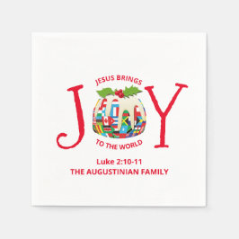 Custom Christmas JOY TO THE WORLD Christlich Napki Serviette