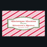 Custom Christmas Kitchen Stickers<br><div class="desc">Pfefferminzstreifen zieren diese Küchenaufkleber. Personalisieren Sie diese Aufkleber,  indem Sie den Text ändern. Das Design stammt aus der Originalkunst.</div>