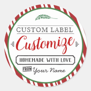 Custom Christmas Labels Perfekt für hausgemachte G Runder Aufkleber