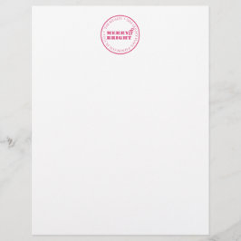 Custom Christmas Lethead Design Pink Briefbogen