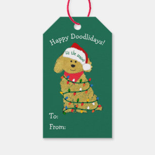 Custom Christmas Lights Goldendoodle Geschenkanhänger