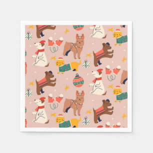 Custom Christmas Napkins mit niedlichen Hunden Serviette