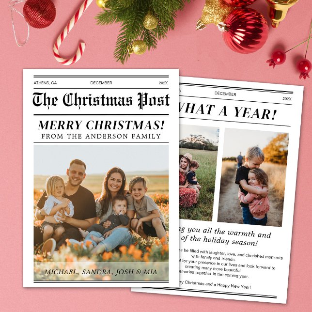 Custom Christmas Newspaper Cover Greetings Einladung (Von Creator hochgeladen)