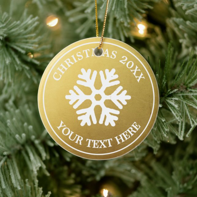 Custom Christmas Ornament | Gold Rustikale Schneef (Baum)