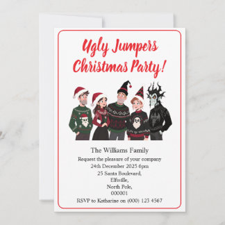 Custom Christmas Party Ugly Jumper Xmas Einladung