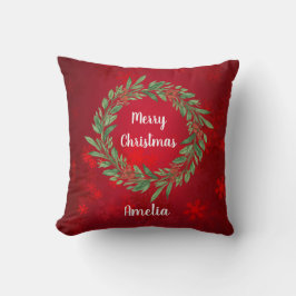 Custom Christmas Red and Greenerity Kreath Kissen