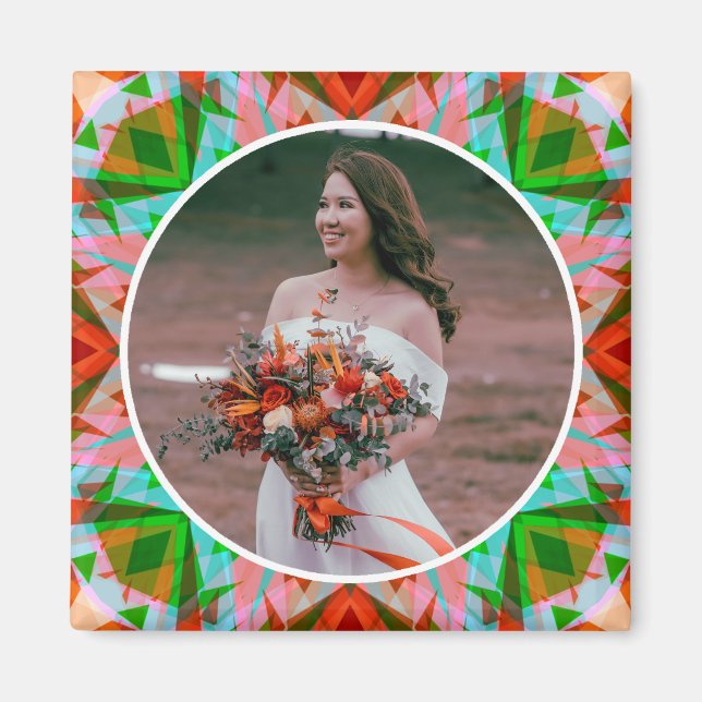 Custom Christmas Red Green Wedding Jubiläum Magnet (Vorne)