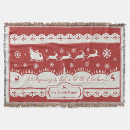 Custom Christmas Santa Sleigh Throw Blanket Decke