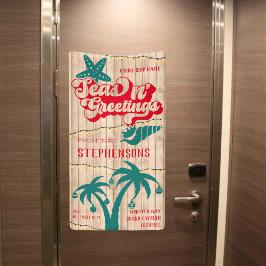 Custom Christmas Seas N' Greetings Cruise Door Banner