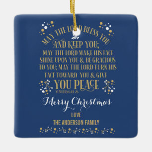 Custom Christmas Sessing Numbers 6:24-26 Foto Keramikornament