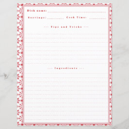 Custom Christmas Snowflake Rezept Card für Binder