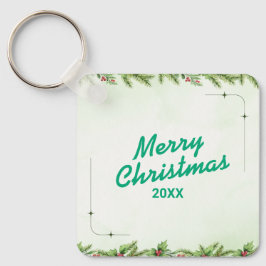 Custom Christmas Square Metal Keychain Schlüsselanhänger