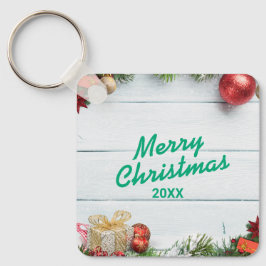 Custom Christmas Square Metal Keychain Schlüsselanhänger