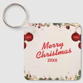 Custom Christmas Square Metal Keychain Schlüsselanhänger