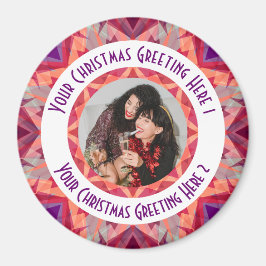 Custom Christmas Star Fun Jolly Red Foto Gruß Magnet