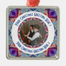 Custom Christmas Star Jolly Blue Foto Gruß