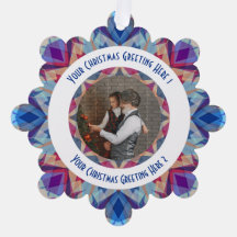 Custom Christmas Star Jolly Blue Foto Gruß