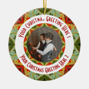 Custom Christmas Star Jolly Green Foto Gruß Keramik Ornament