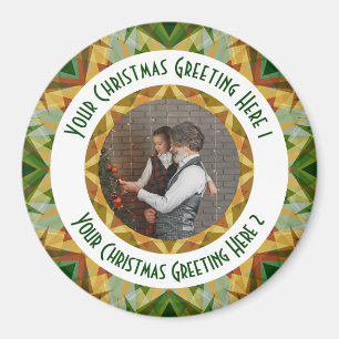 Custom Christmas Star Jolly Green Foto Gruß Magnet