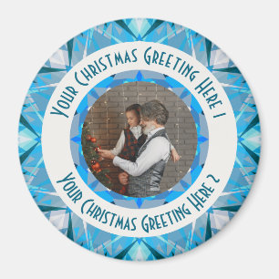 Custom Christmas Star Winter Blue Foto Gruß Magnet