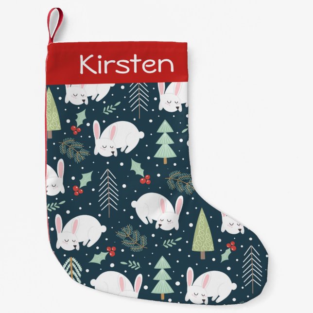 Custom Christmas Strumpf - Christmas Bunnies Kleiner Weihnachtsstrumpf (Vorderseite)