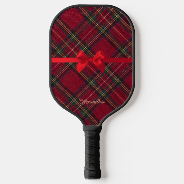 Custom Christmas Tartan Plaid  Pickleball Schläger (Vorderseite)